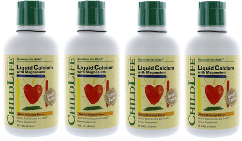 Childlife Liquid Calcium With Magnesium 474ml Naranja Pack 4