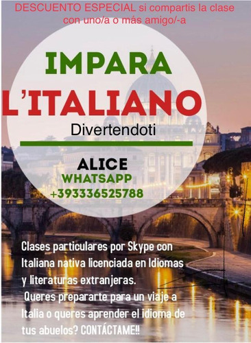 Imagen 3 de 3 de Clases De Italiano Con Profesora Nativa Certificada