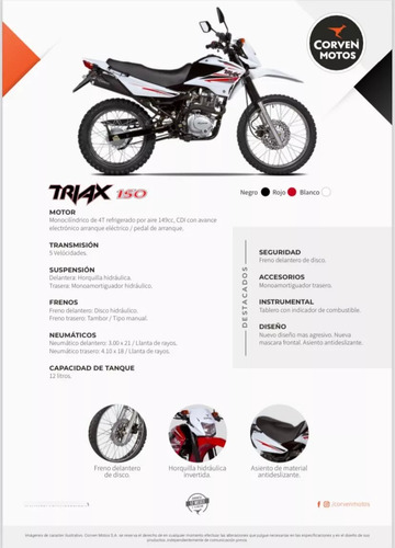 Corven Triax 150 R2 $2.398.000 - Triax R3 $2.598.000 (zt Zr)