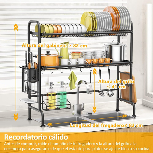 Escurridor Trastes Acero Inoxidable Grande Sobre Fregadero