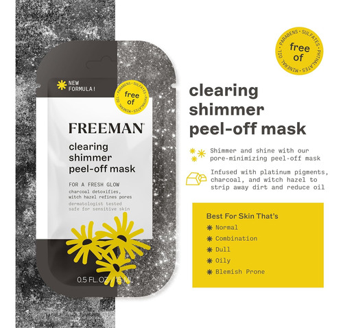 Freeman Paquete De 6 Mascarillas Faciales Variadas, Máscaras