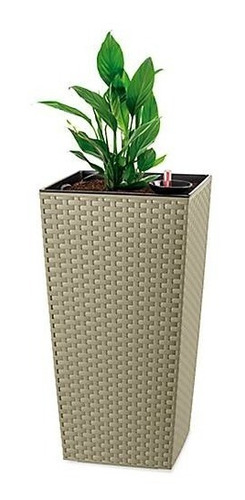 Imagen 1 de 5 de Macetero Maceta Tipo Ratan Y Piedra 25*25*46cm