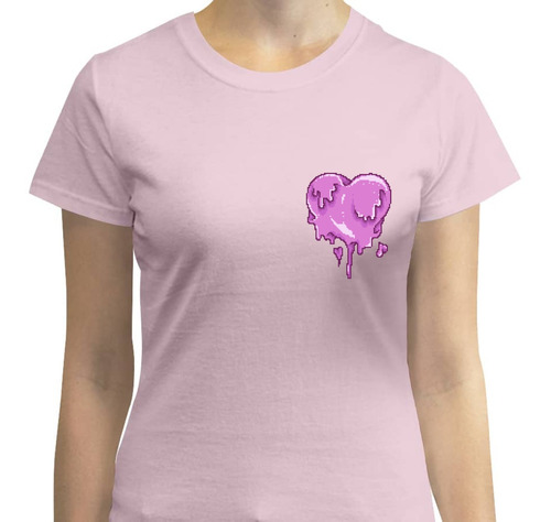 Playera 8 Bits Corazon Pixel - Mujer - Melt Love