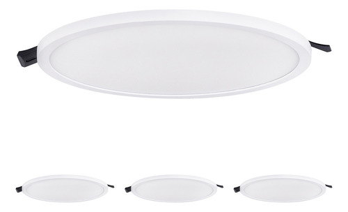Pack 3 Lámparas Techo Led 25w, 2700k, Estévez, Color Blanco Blanco