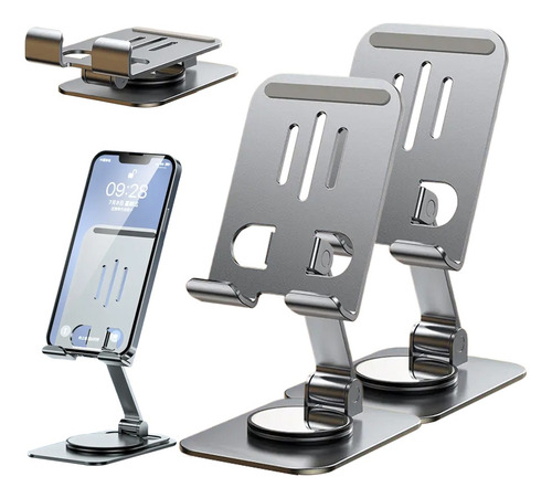 2 Pcs Soporte Base Para Celular Escritorio Rotación Plegable