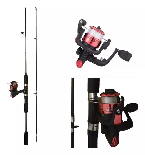 Kit Articulos De Pesca Reel + Caña 2 Tramos + Caja De Pesca Mega