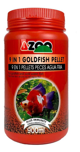 9 En 1 Gold Fish Pellet 900 Ml Azoo Alimento Peces Dorados