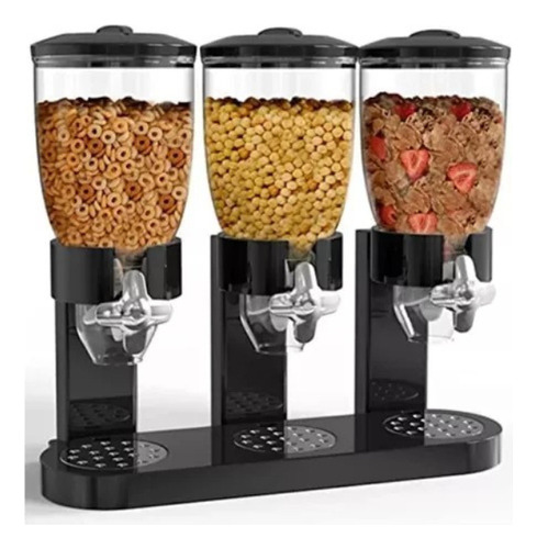 Dispensador De Cereal Triple Recipiente De Cocina