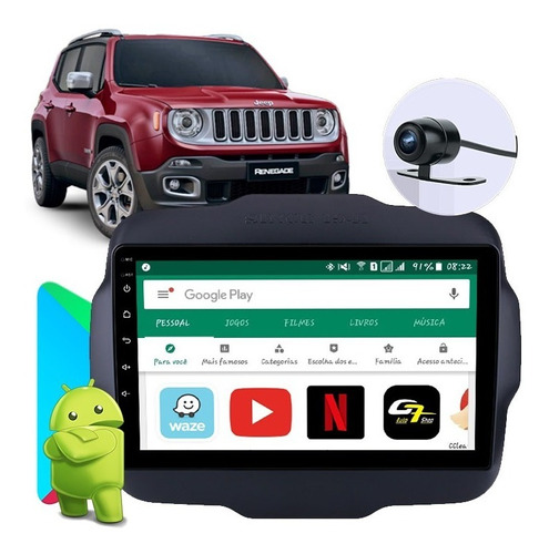 Multimidia Automotivo Jeep Renegade 9'' Polegadas 2018 19 20