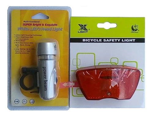 Combo Lampara Bicicleta Led Y Calavera Parrilla Envio Gratis