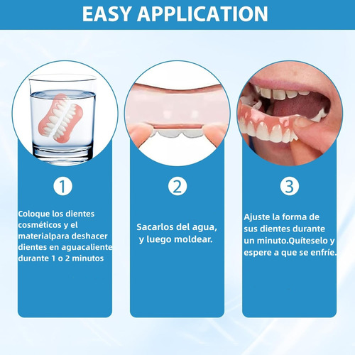 Juego De Adhesivas Prótesis Dentales De Silicona Brillante