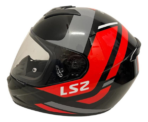 Casco Integral Ls2 Ff352 Down Negro Rojo