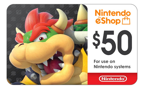 Tarjeta Nintendo Gift Card Eshop $50 Eeuu (código Digital)