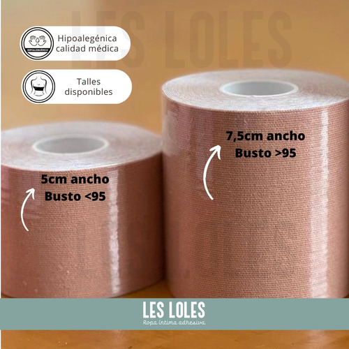 Imagen 2 de 10 de Combo Corpiño Cinta Boob Tape + Pezoneras Silicona+ Bifaz