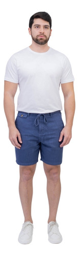 Bermuda Alfaiataria Masculina Cintura Elástica E Cordão Opus