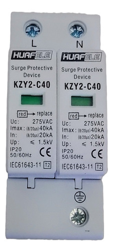 Supresor De Picos De Voltaje Spd Ac 120/240 V Riel Din