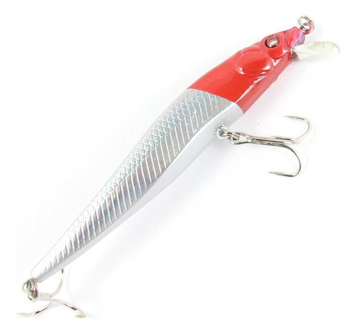 Señuelo Plateado / Rojo Para Pesca 12 Cm Para Agua Dulce