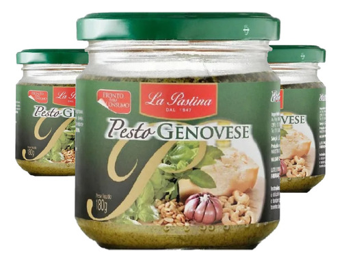 3x Molho Pesto Alla Genovese La Pastina 190g