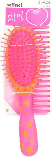 Juego De Cepillos Y Peines Scunci Girl, Colores Surtidos, 1