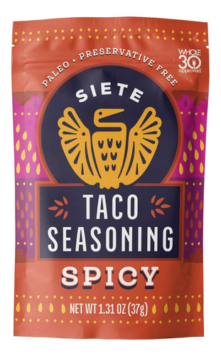 Siete Condimento Taco - Picante | Paleo, Sin Conservadores,