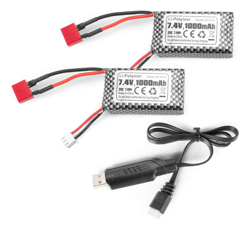 Batería Recargable Li-po De 7.4 V  Mah Para Automóvil Rc .