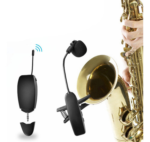 Saxofón Inalámbrico Cardioide Condensador Micrófono Para Uhf