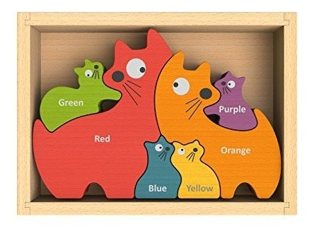 Principioagain Cat Family Color Names Puzzle - Qmdua