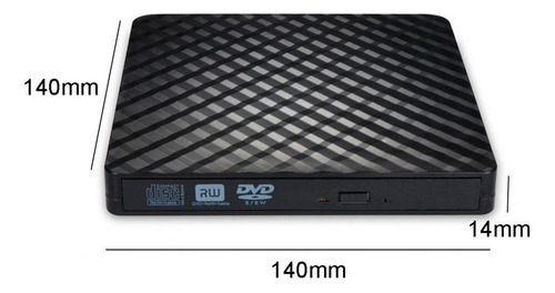 Portátil Usb Dvd-rw Cd Writer Burner Reader Player Negro