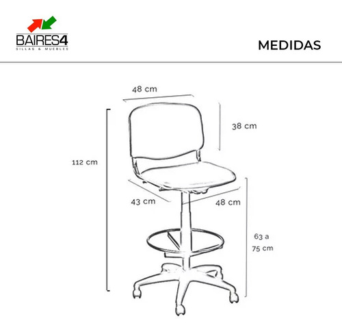Silla Cajera 7010 Sin Apoyabrazos Mostrador Baires4