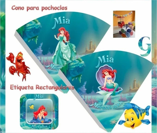 Kit Imprimible La Sirenita Ariel Sirena Mermaid S98