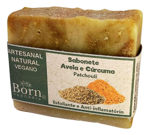 Sabonete Natural E Vegano Aveia - Esfoliante - Born Saboaria