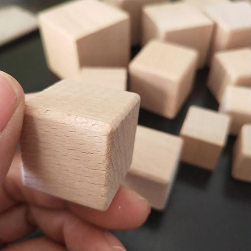 10pcs Cubos De Madera, Bloques De Madera Cuadrados En 3cm