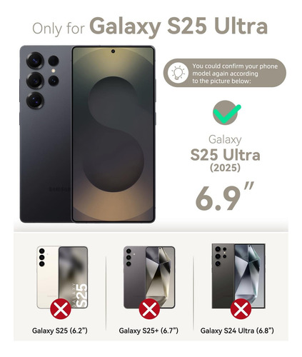 1 - Funda Ocase Compatible Con Galaxy S25 Ultra Wallet, Pu Borgoña.