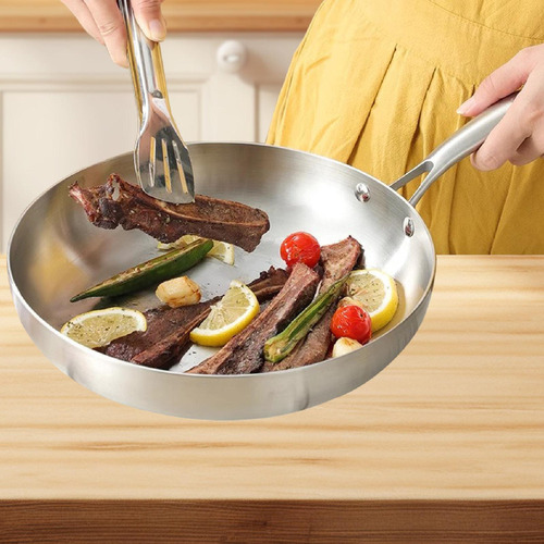 Antiadherente Wok Wok Sartén Salteado Sartén Acero 30 Cm