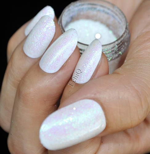 Imagen 5 de 7 de Gibre Glitter Purpurina Blanco Uñas Labios Ojos Cuerpo