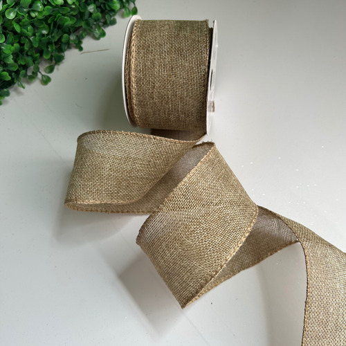 Fita Aramada 6cm X 9m Marrom Natural Lisa
