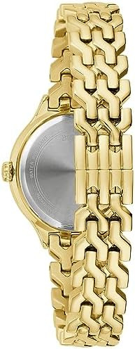 Reloj De Cuarzo Bulova Clásico Para Mujer Con Cristal Dorado