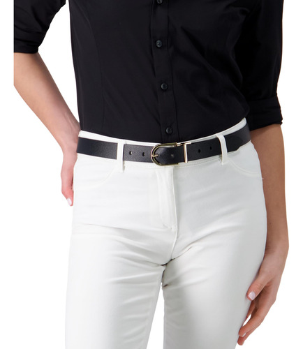 Cinturón Calvin Klein Reversible Negro/marrón Para Mujer Tal