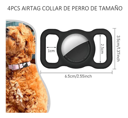 4pcs Funda Para Airtag Apple Para Collar De Perro Rojo 4pcs