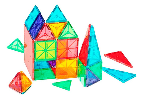 Bloques Para Armar Magnéticos De Magnific KBM-20ARU Tiles 20 Piezas Didacticas Educativas