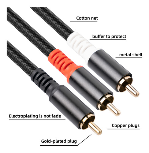 Cable Adaptador Rca Y Cable Y Para Subwoofer, 1 Cable Rca A