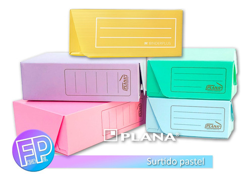 Caja Archivo Plastica Oficio 12 25*36*12 Cm X 10 Unidades Color Surtido Pastel