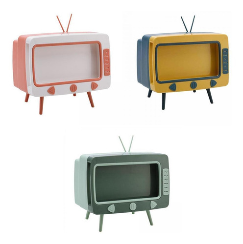 3x Tv Shape Tissue Box Soporte Para Teléfono Móvil