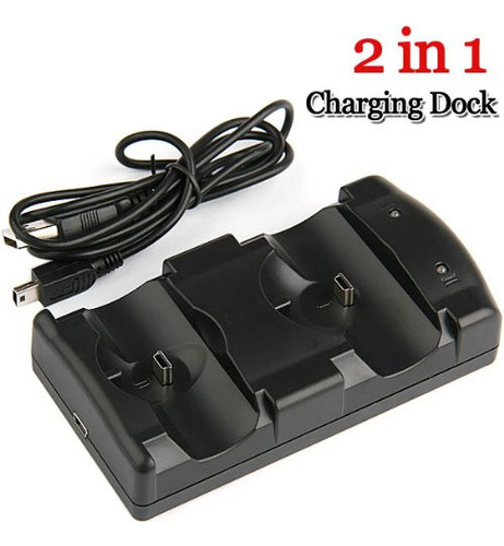 Base De Carga Doble Usb Para Controladores Ps3 Move