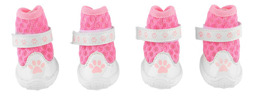 Botines Para Perros De 4 Piezas Protector De Patas Rosa