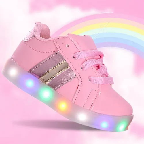 Tenis sales led dourado