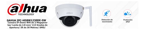 Cámara Dahua Domo Wifi 2mp 2.8mm Antivandálica Ir30m Ip67