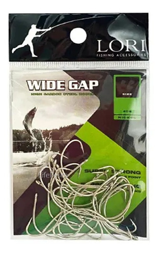 Anzol Lori Wide Gap Nickel N° 4 - 25 Peças