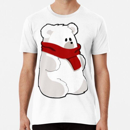 Remera Lindo Oso Polar En Bufanda Algodon Premium