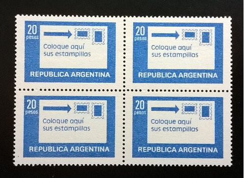 Argentina, Cuadro Gj 1782 Coloque 20p Azul Claro Mint L11555